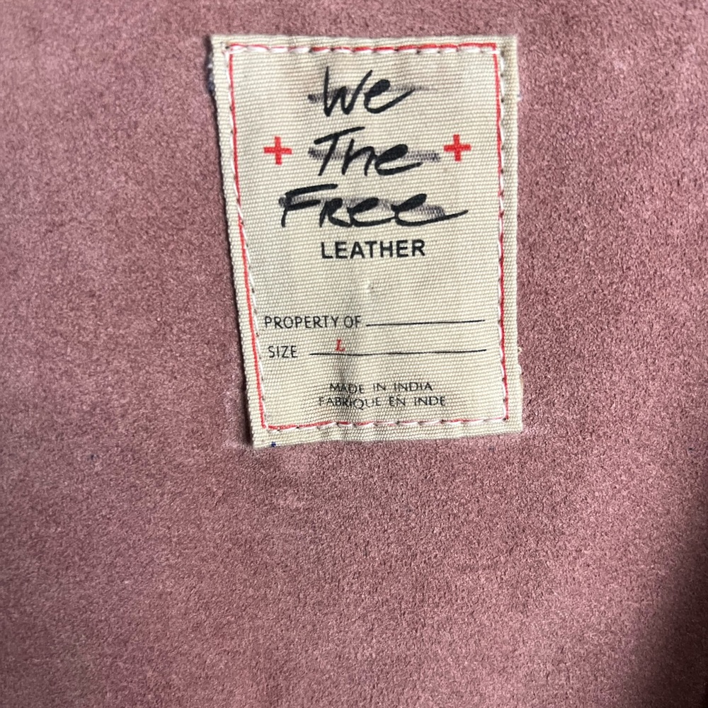 FREE PEOPLE | We the Free Fable Suede Fringe Vest Mauve Large NWOT - Picture 8 of 8